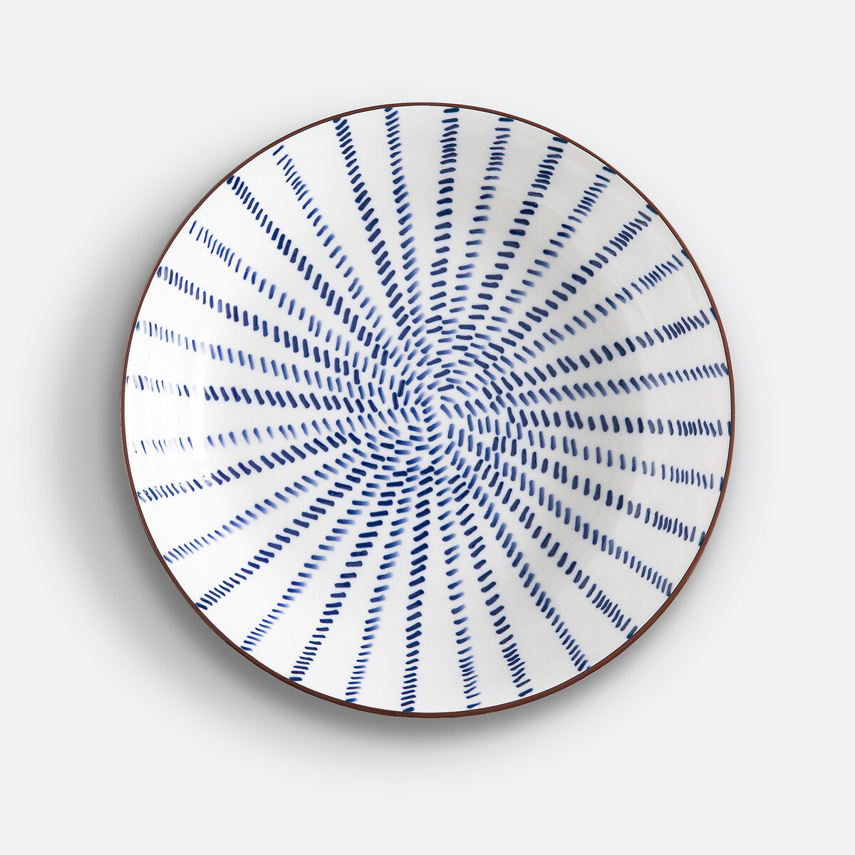Lot de 4 assiettes creuses motif rayons, Bowlia bleu/blanc, LA REDOUTE INTERIEURS