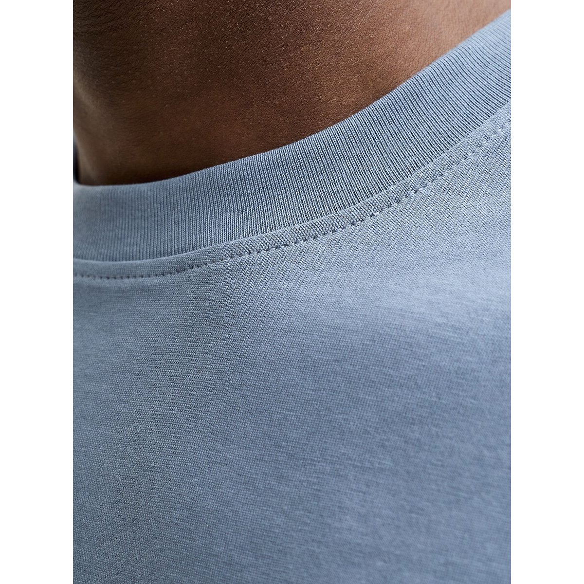 T-shirt coton organique bleu, JACK & JONES