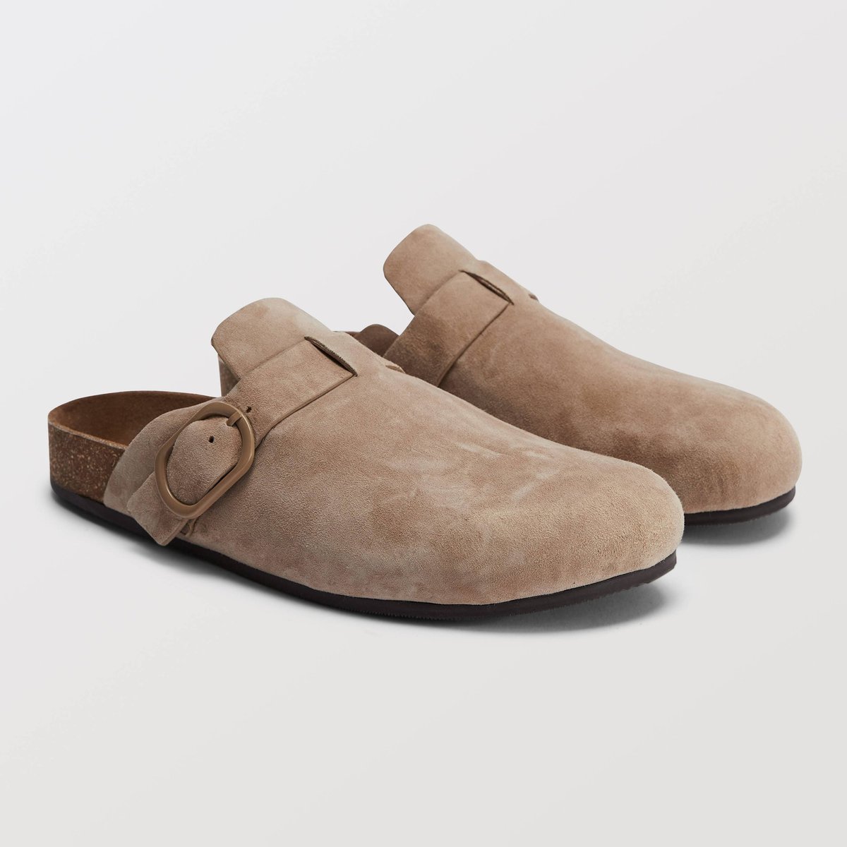 Sabot en cuir beige, MONOPRIX
