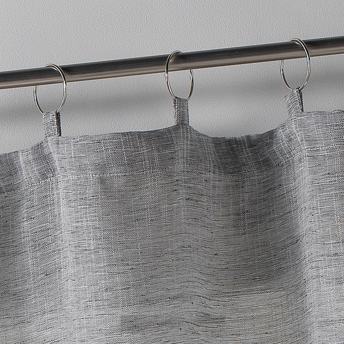 Voilage anneaux 140x240cm Milza gris anthracite, EDEN