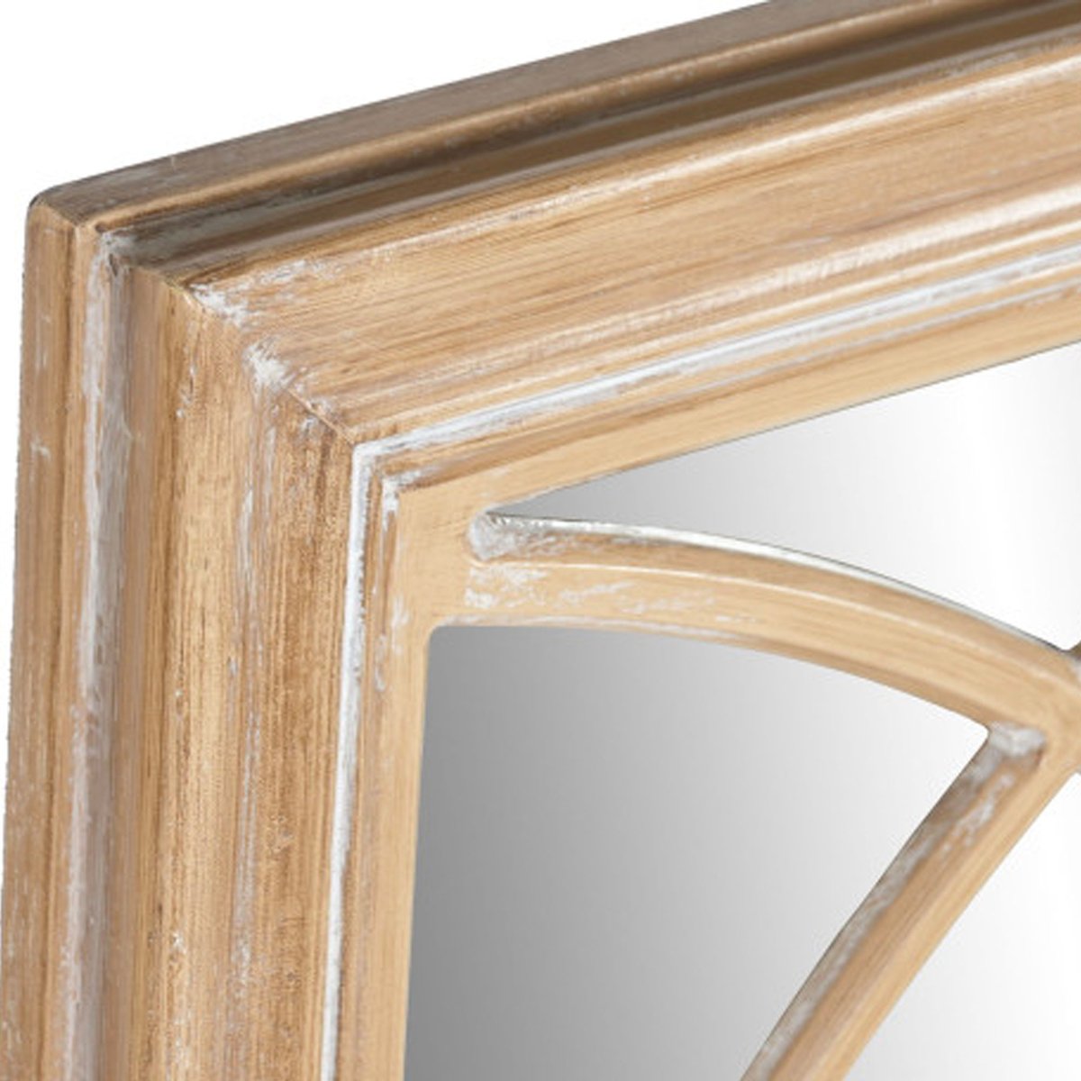Grand miroir classique bois de paulownia et blanc cérusé 97x4x127cm bois, WADIGA