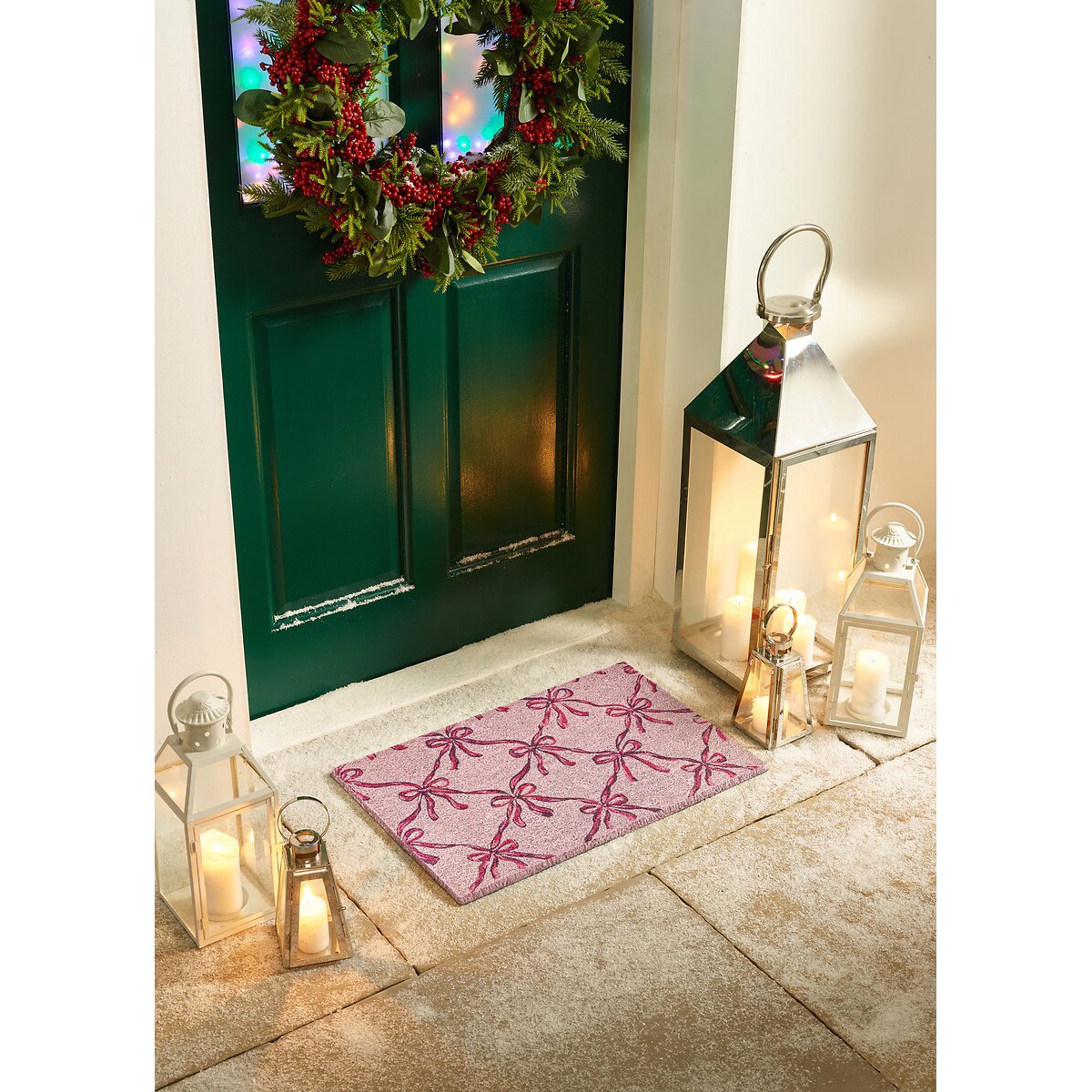 Blush Bows Coir Doormat black, MY MAT