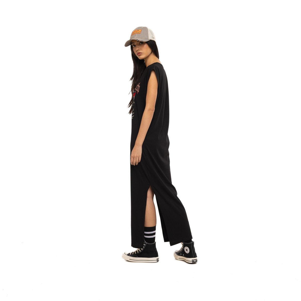 Robe coton SOUTH noir/gris/rouge, VON DUTCH