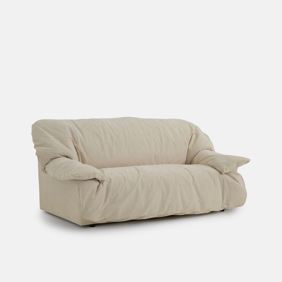 Canapé droit 2 ou 3 places, en chenille fine, BACKY beige, LA REDOUTE INTERIEURS