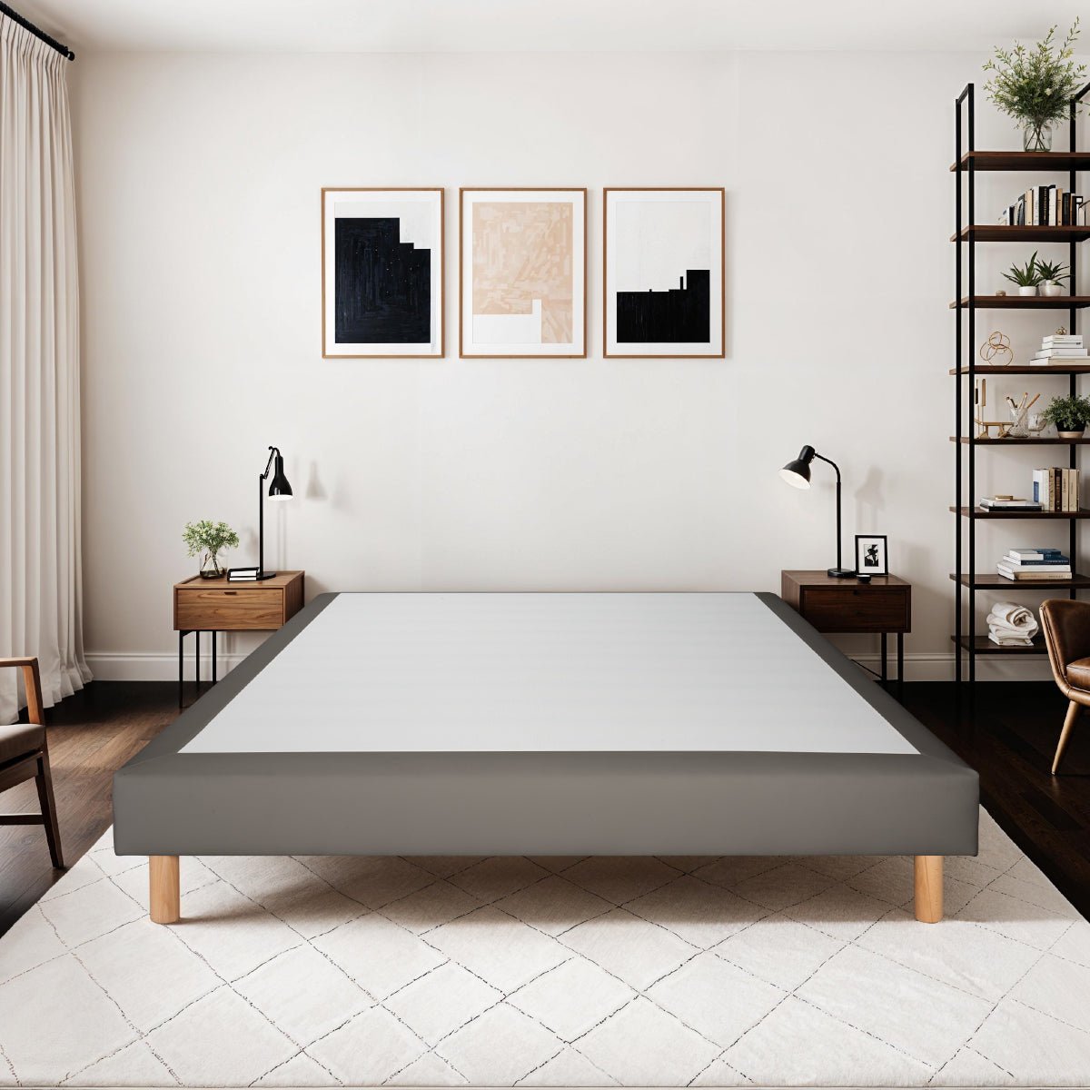 Sommier tapissier Simili FARO gris, BELLECOUR