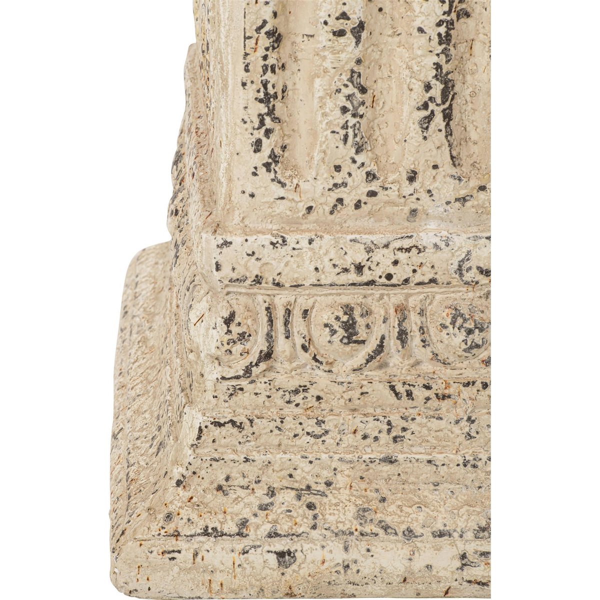 Socle esprit colonne antique en résine blanc cassé patiné, RECOLLECTION