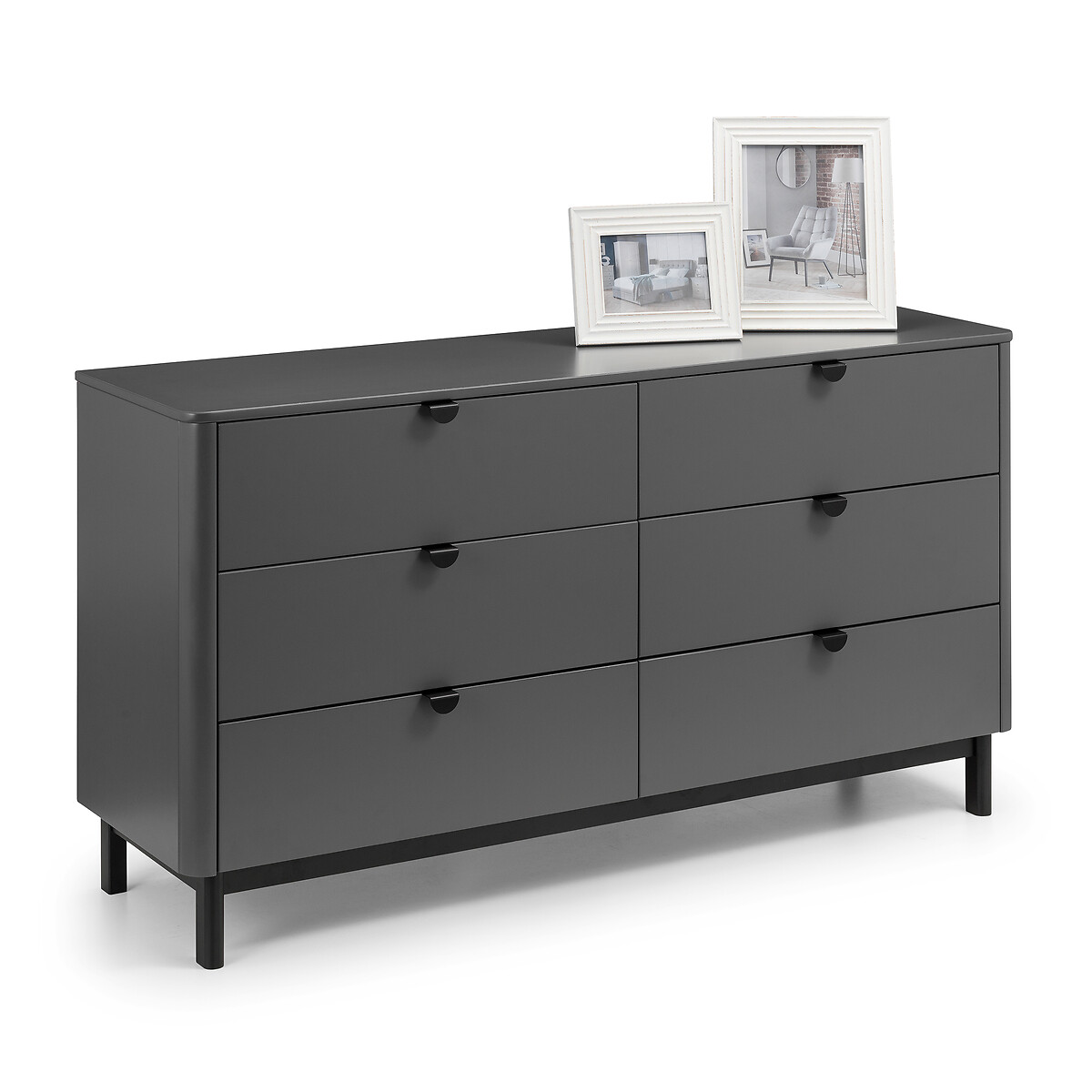 Alexis Wide Chest of 6 Drawers slate grey, SO'HOME