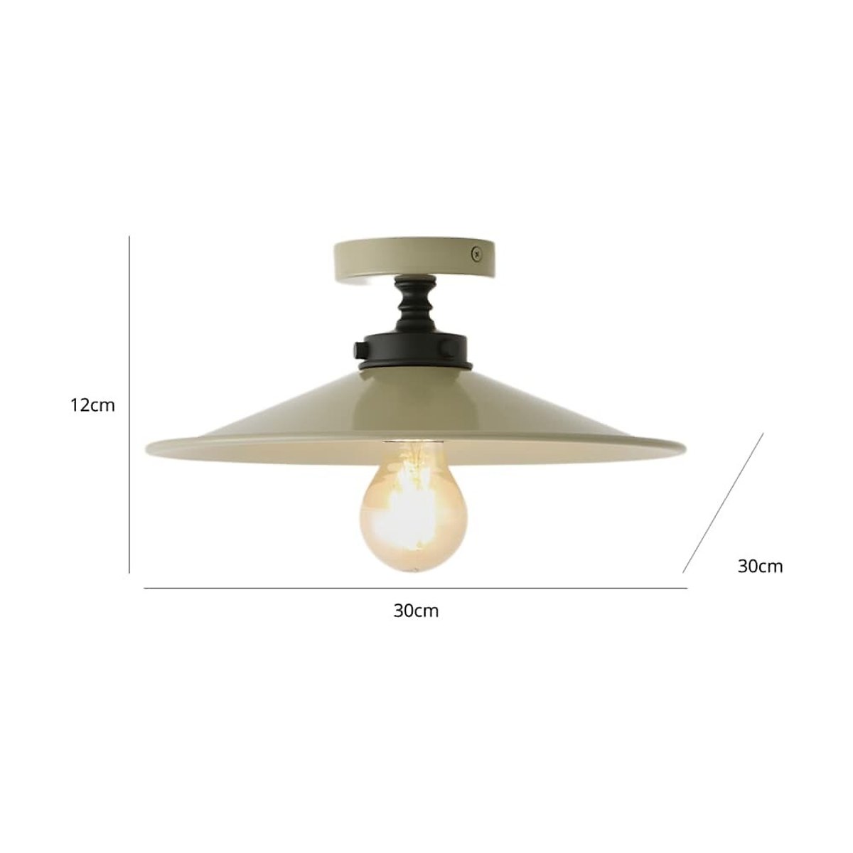Hadley Rolled Edge Flush Ceiling Light green, SO'HOME