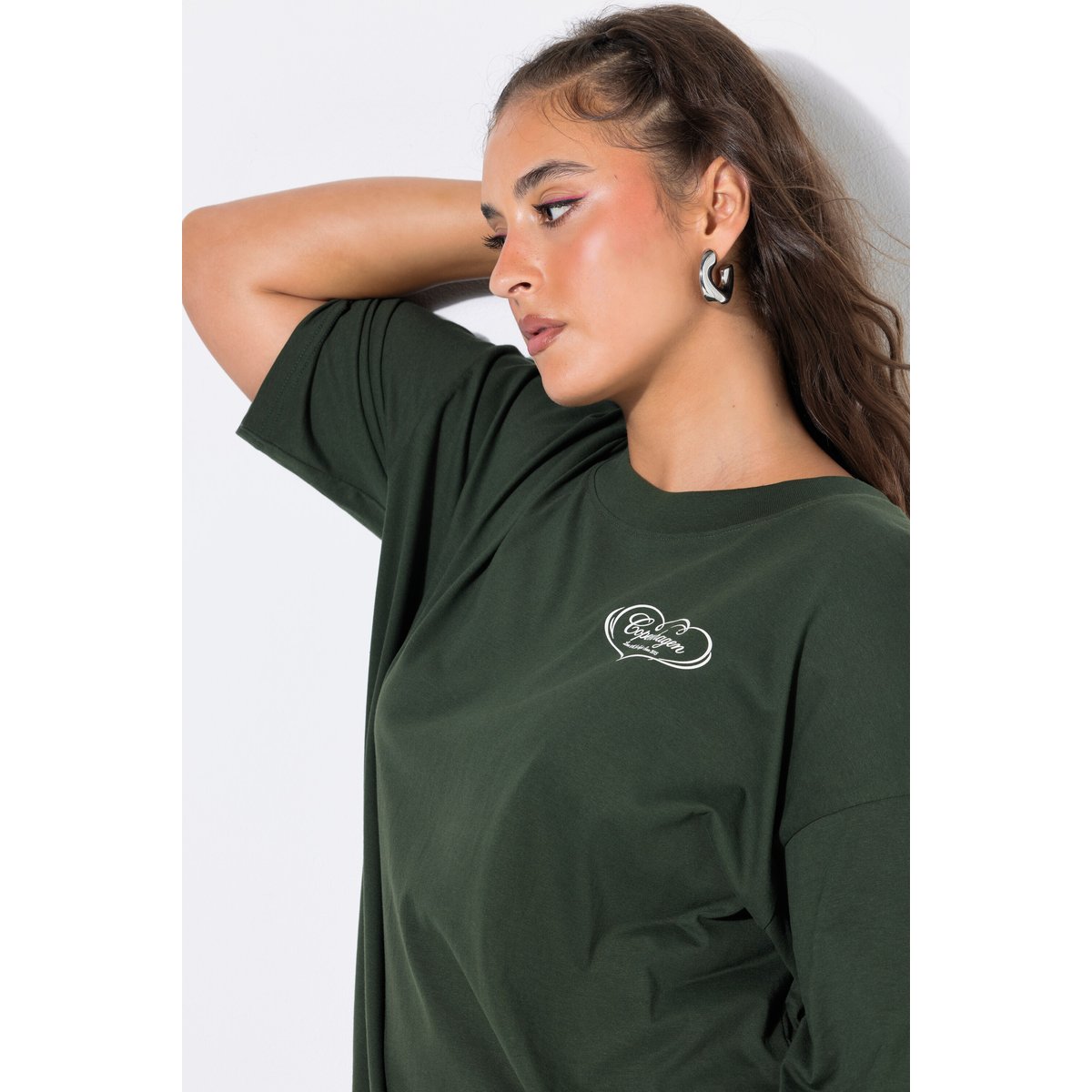 T-shirt, coupe oversize olive foncé, STUDIO UNTOLD