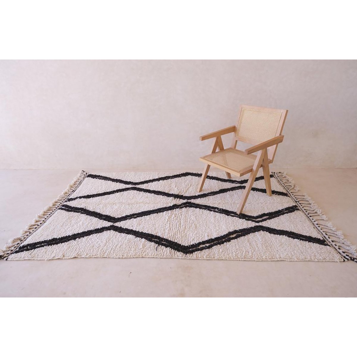 Tapis berbère marocain pure laine 151 x 243 cm beige sable, AFK LIVING