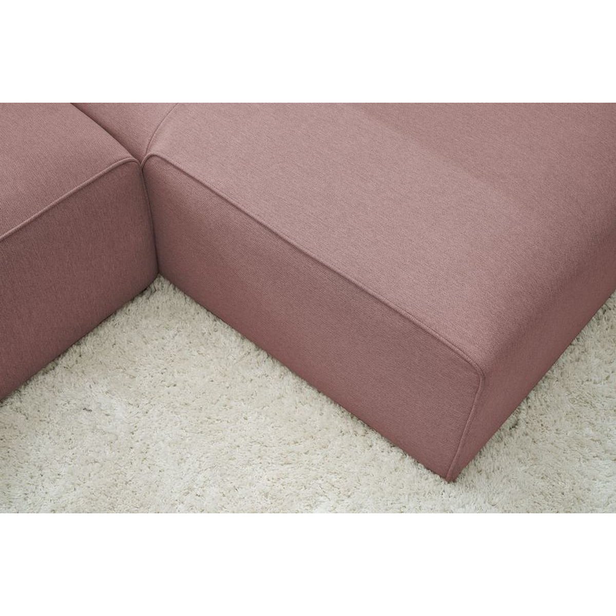 Canapé modulable 4 places en tissu chiné, MEGEVE rose, BOBOCHIC
