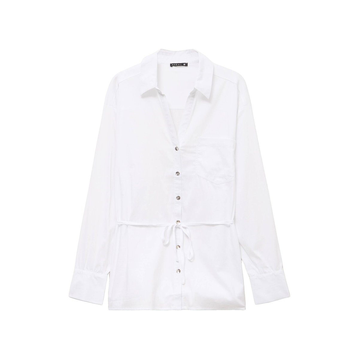 Tunique droite longue col chemise blanc, BREAL