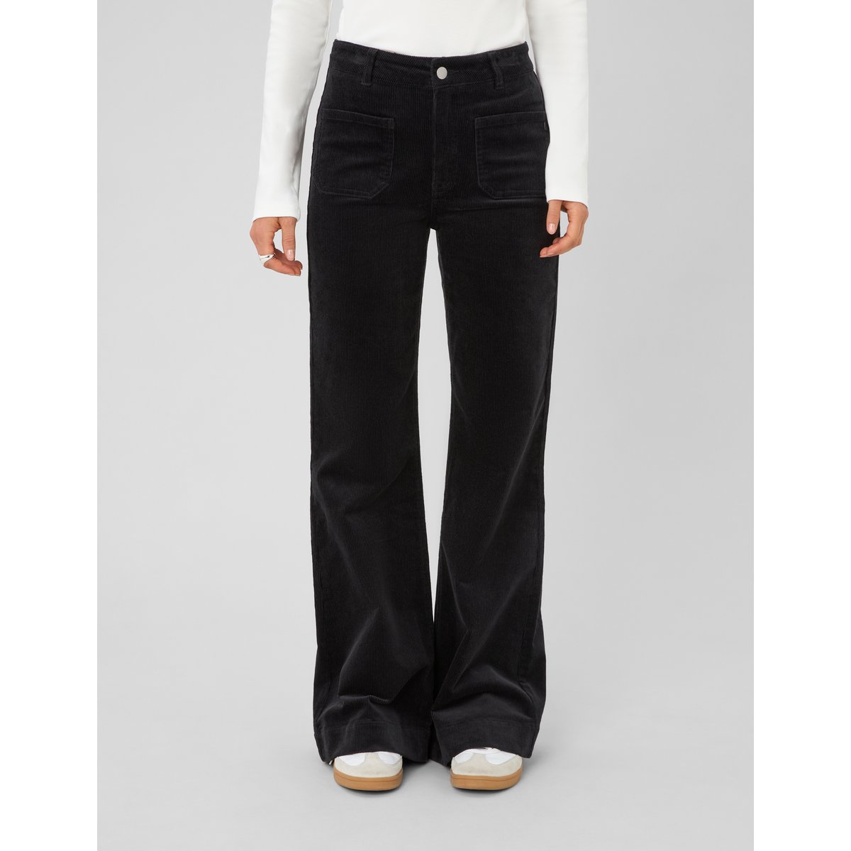 Pantalon flare velours noir, BZB