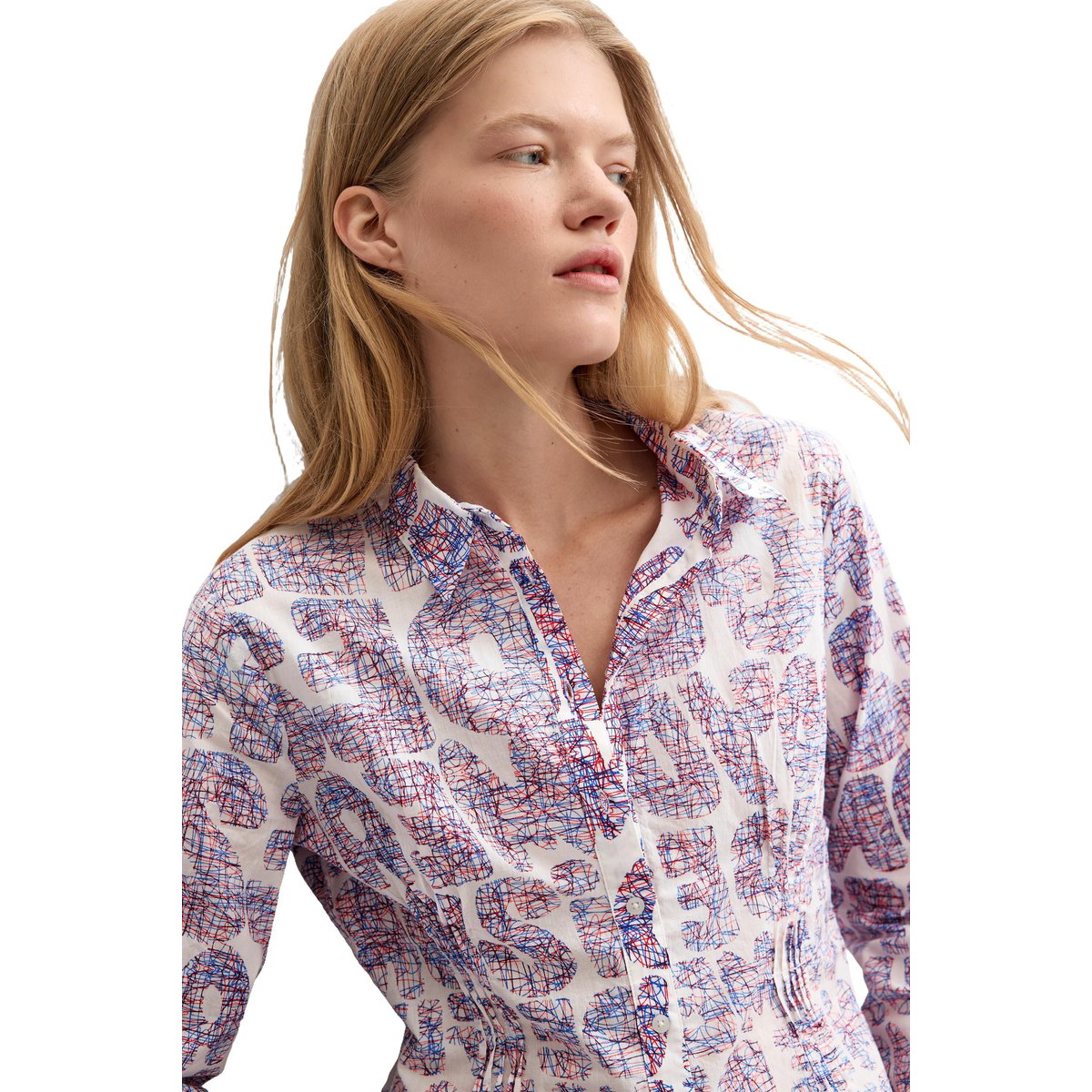 Chemise à imprimé fleuri 100 % coton rouge, DESIGUAL