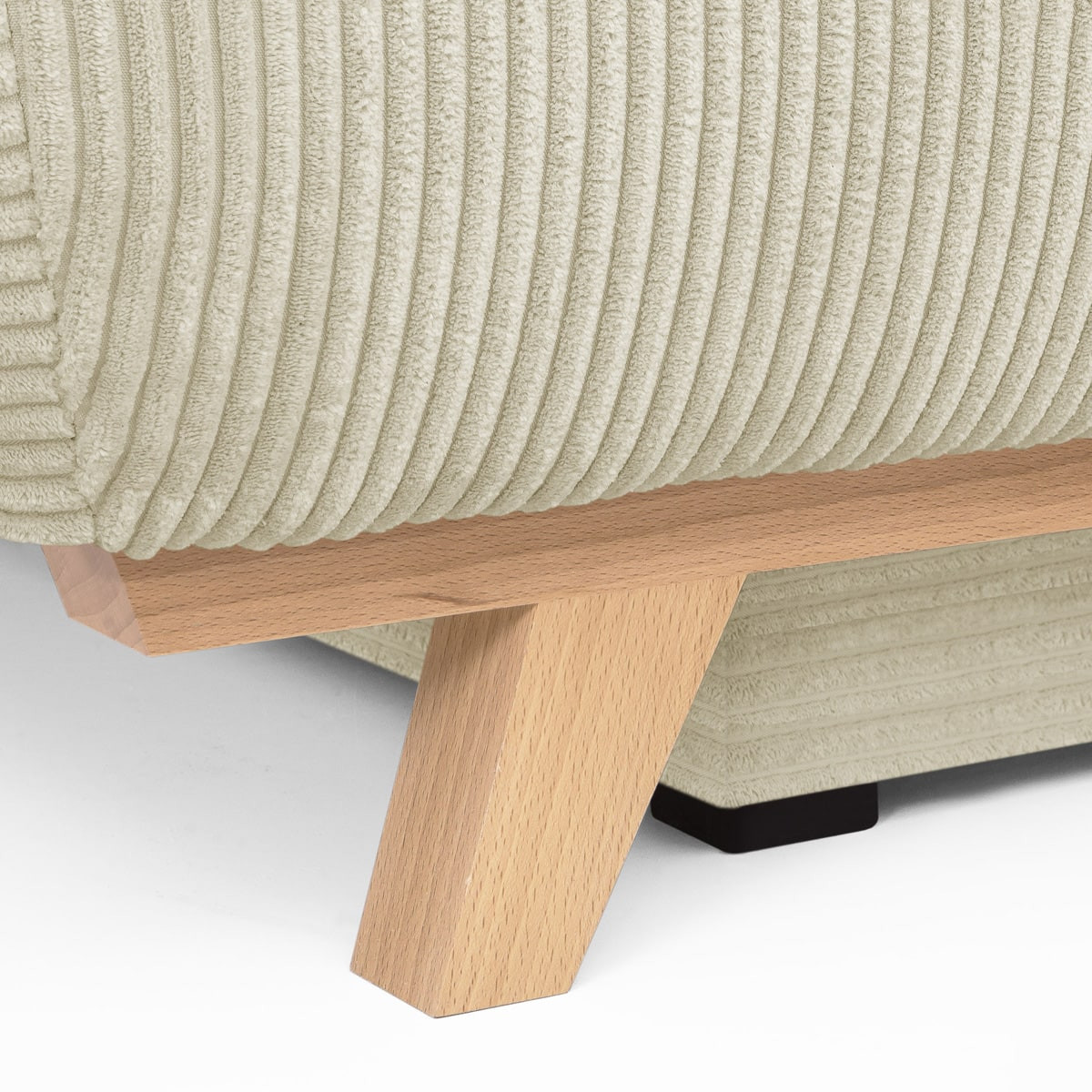 Canapé convertible 3 places en velours côtelé - LARIA beige, HOMIFAB