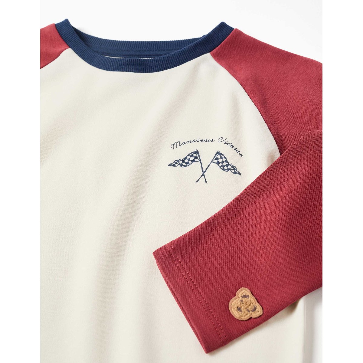Pyjama à manches longues en coton avec masque rembourré rouge foncé, ZIPPY