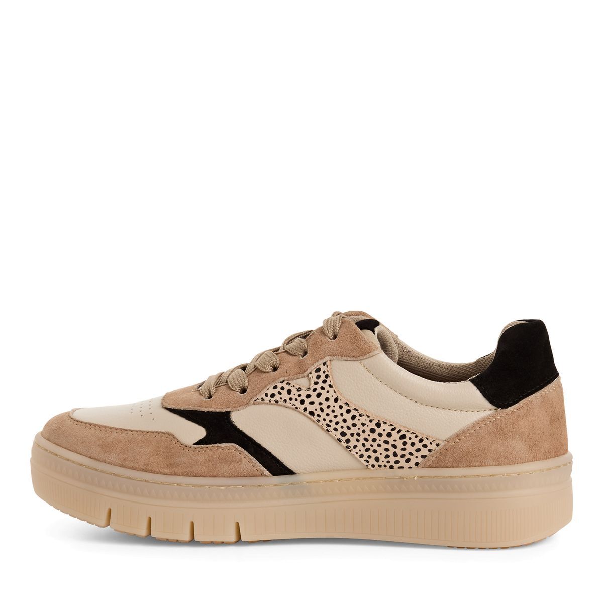 Basket à lacets beige beige combiné, TAMARIS