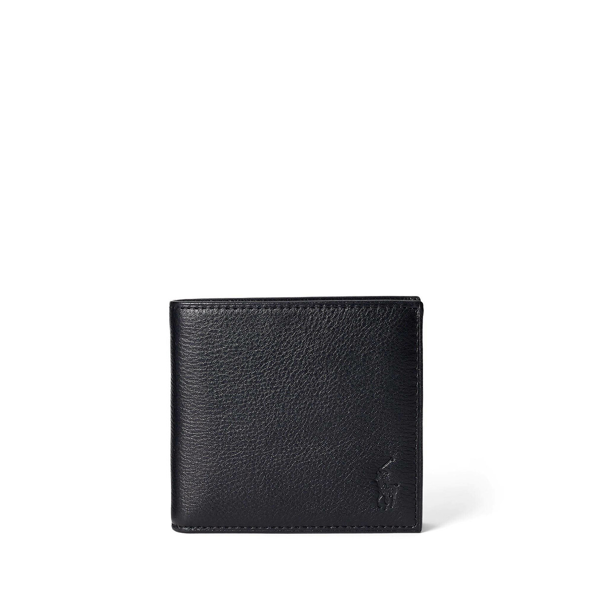 Porte-cartes en cuir chagrin noir, POLO RALPH LAUREN