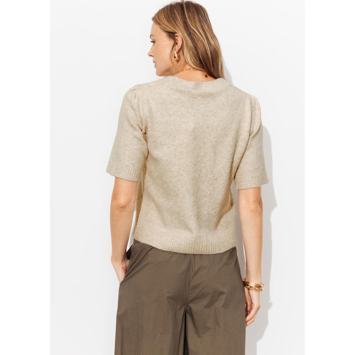 Pull manches courtes beige, PROMOD