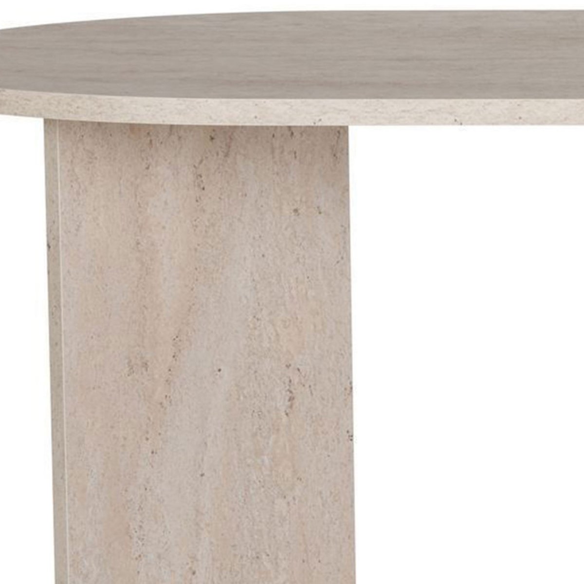Table à manger 8 personnes effet travertin- SAM beige, DRAWER