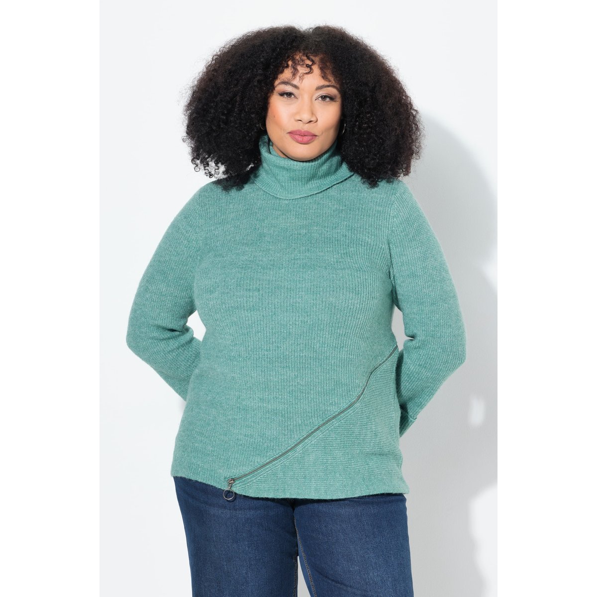 Pull à col roulé vert, ULLA POPKEN