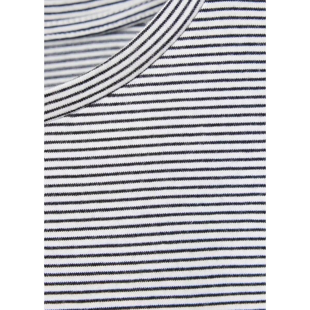 T-shirt en coton à fines rayures, manches longues blanc cassé, MANGO TEEN