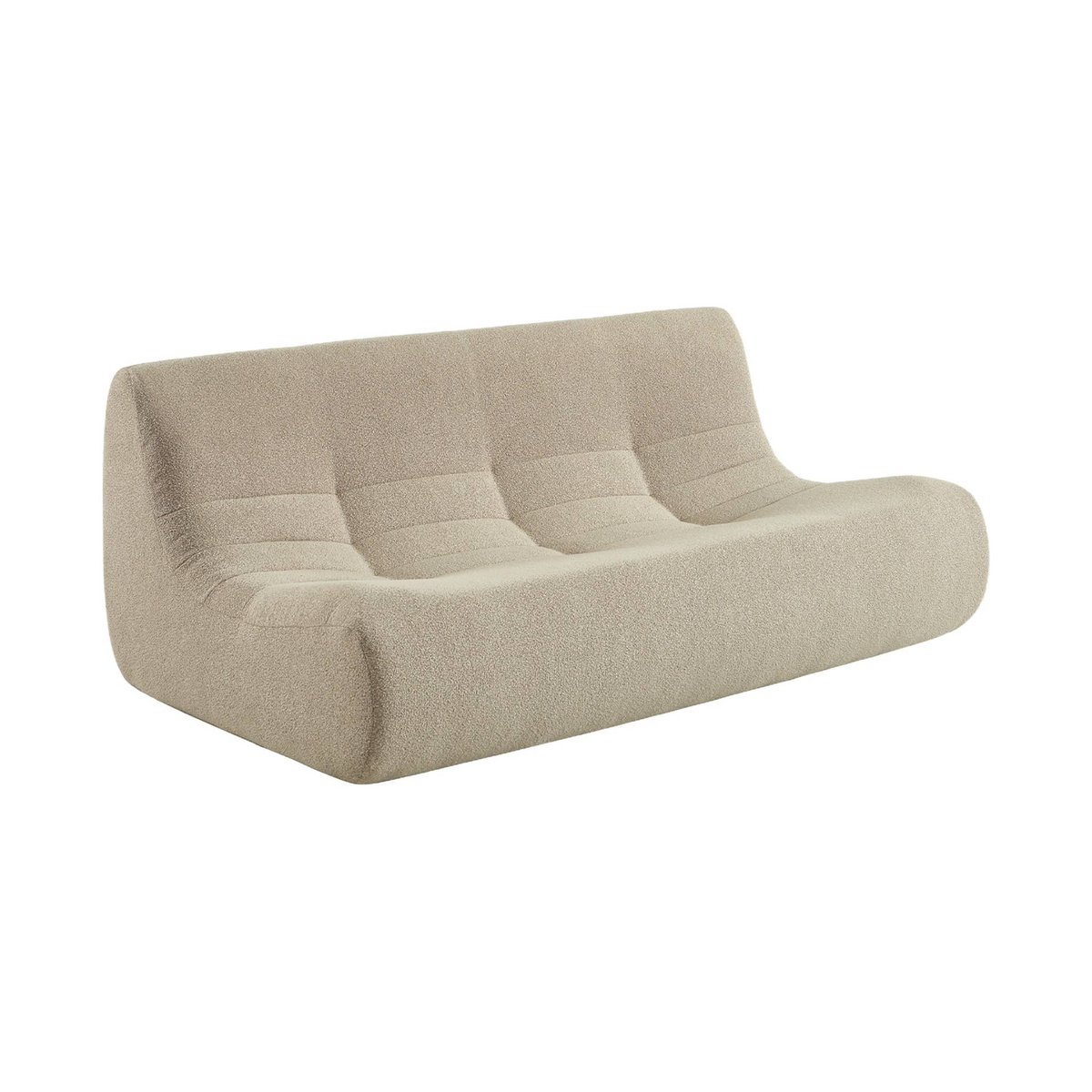 Chauffeuse compressée bouclette texturée 3 places SOKOL beige, SWEEEK