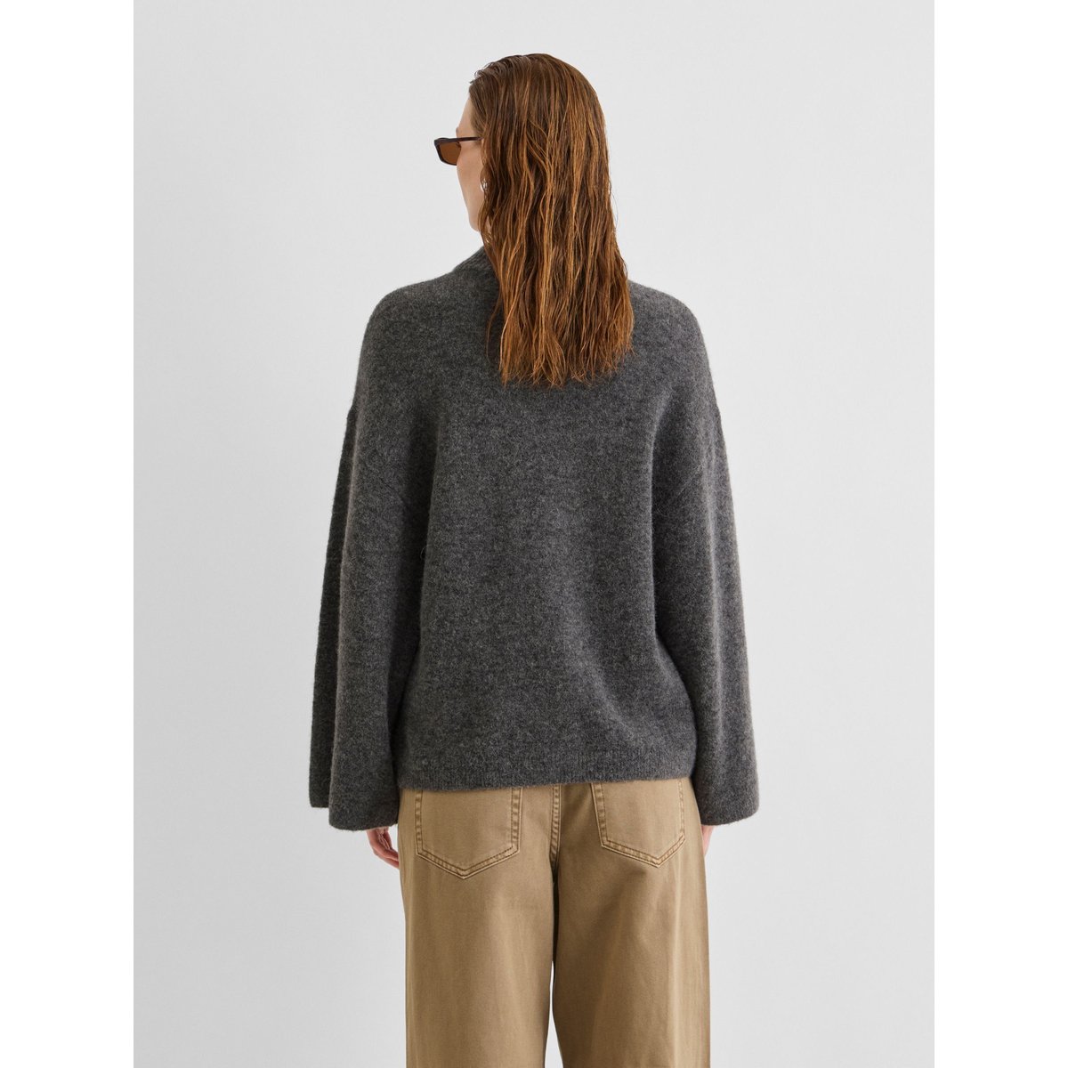 Pull En Maille gris - dark grey melange1, ROUGE EDIT