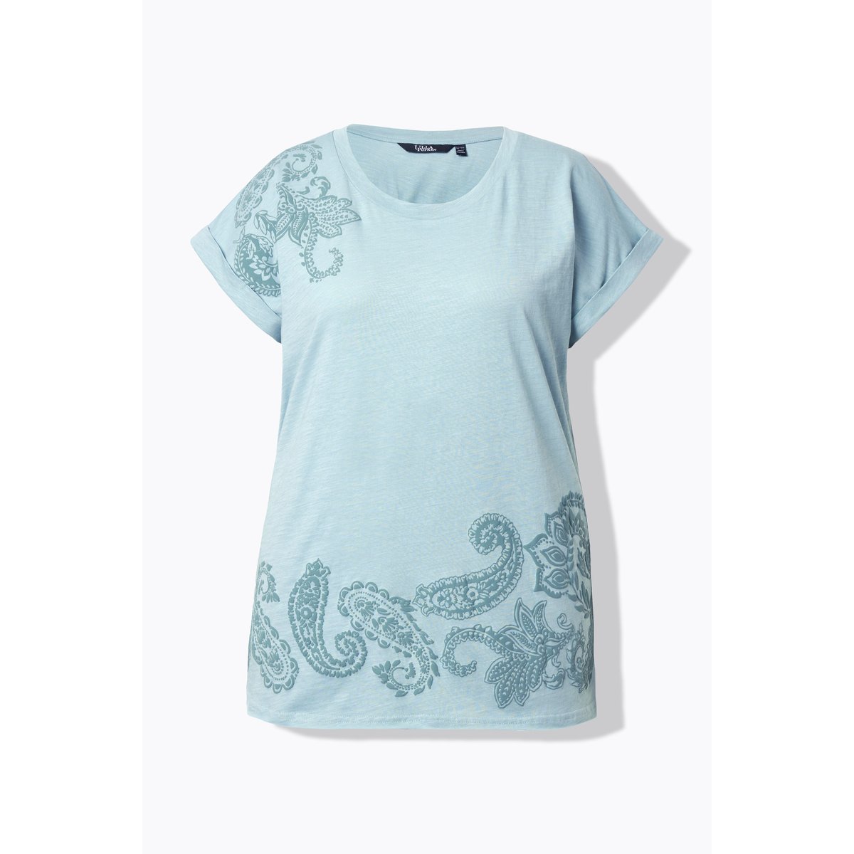 T-shirt oversize, fleurs 3D vert mousse clair, ULLA POPKEN