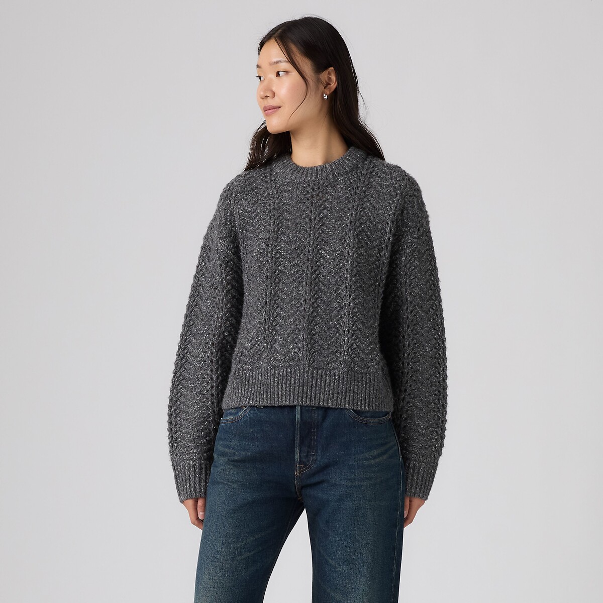 Pointelle Knit Crew Neck Jumper dark grey, LEVI'S
