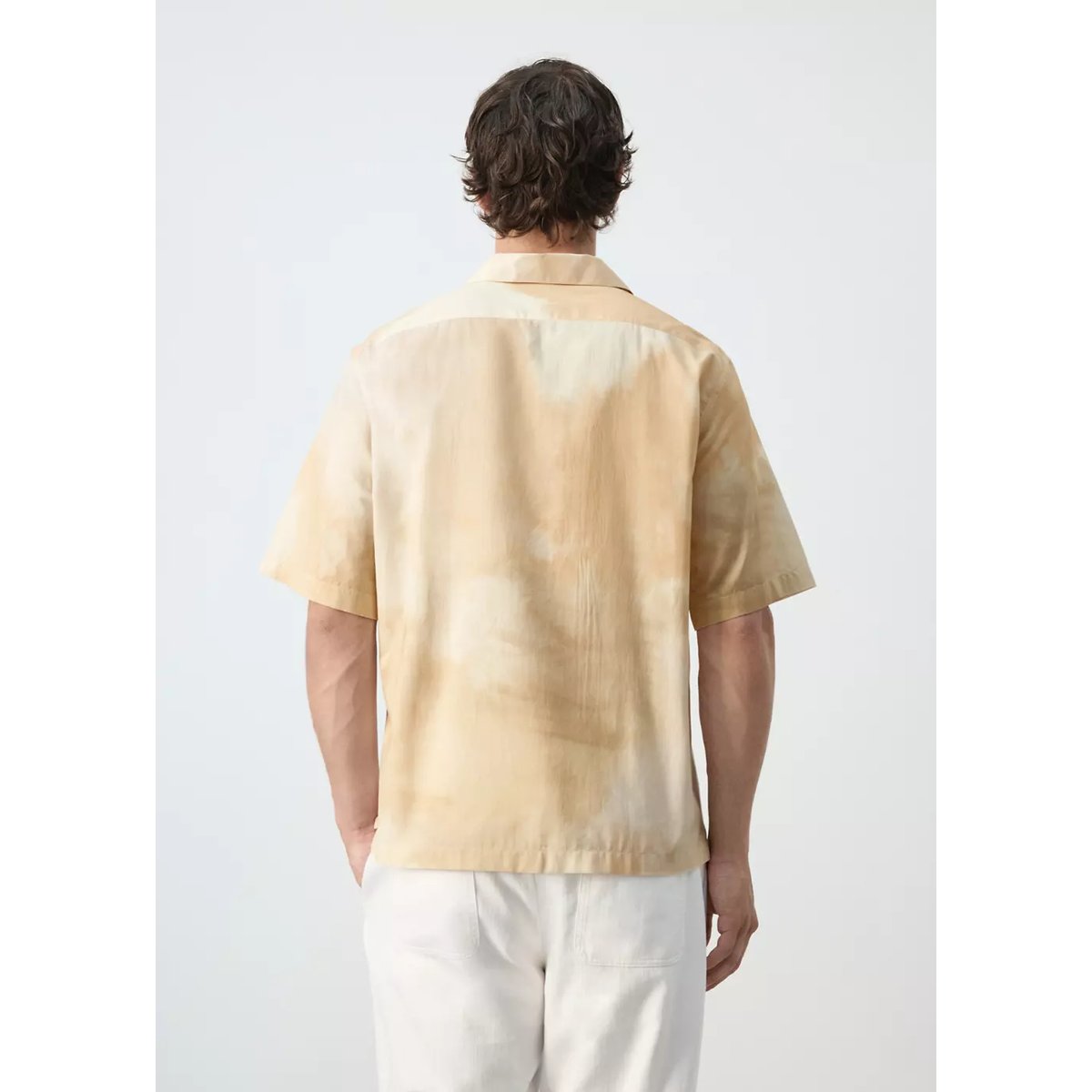 Chemise imprimée 100 % coton vanille, MANGO MAN