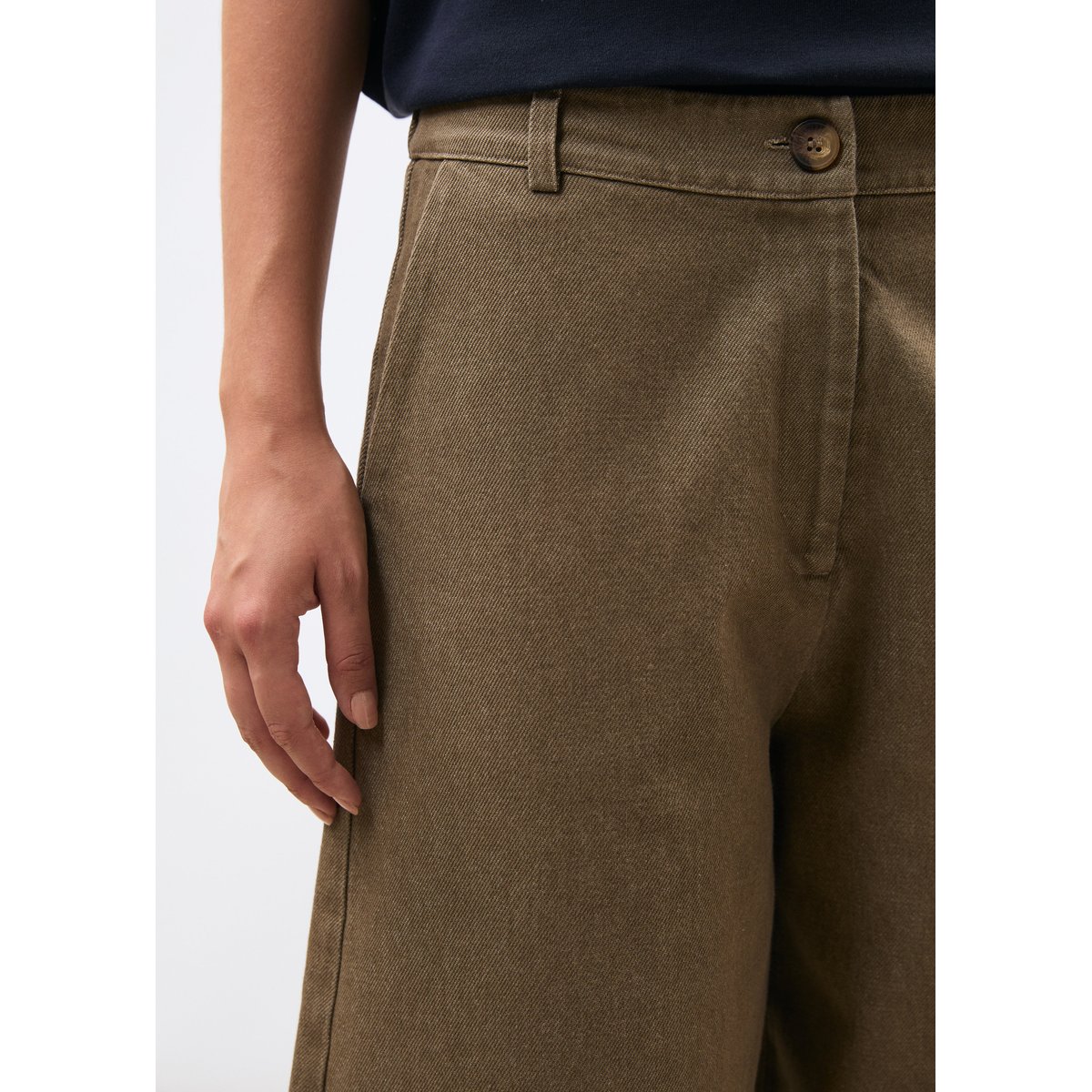 Pantalon barrel en denim sienne, HUMILITY