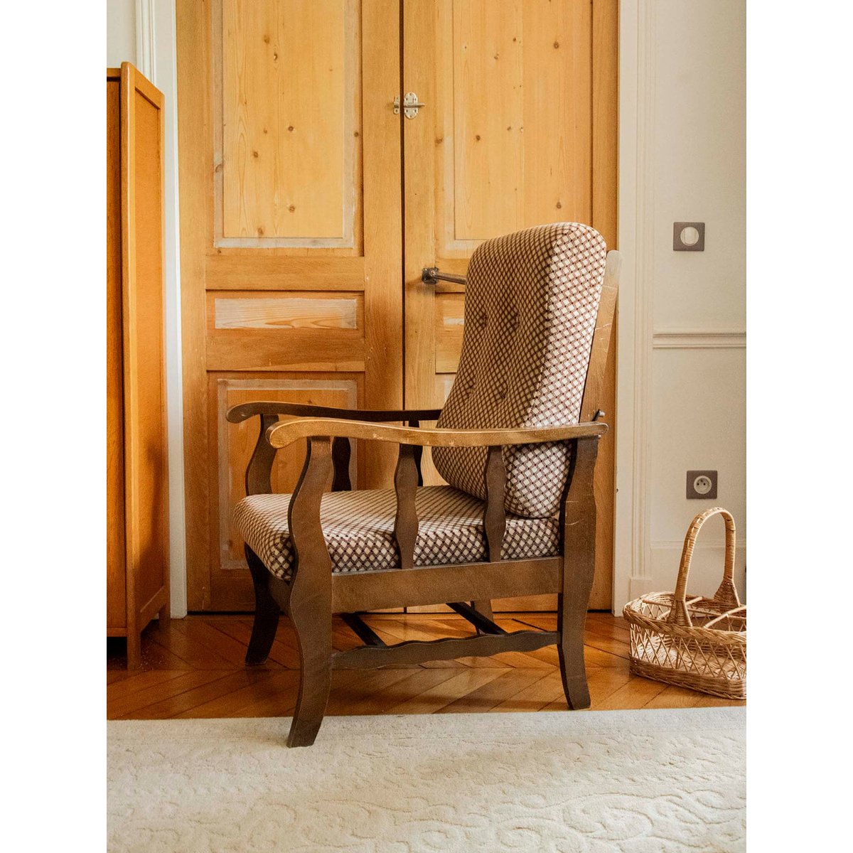 Fauteuil pliable et ajustable Ernest N°1076 - Bon état marron, DEBONGOUT