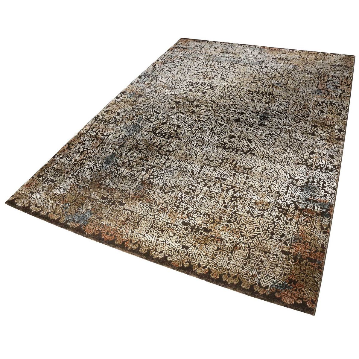 Tapis tissé baroque avec relief pour salon ,  BEL ETAGE marron, WECON HOME