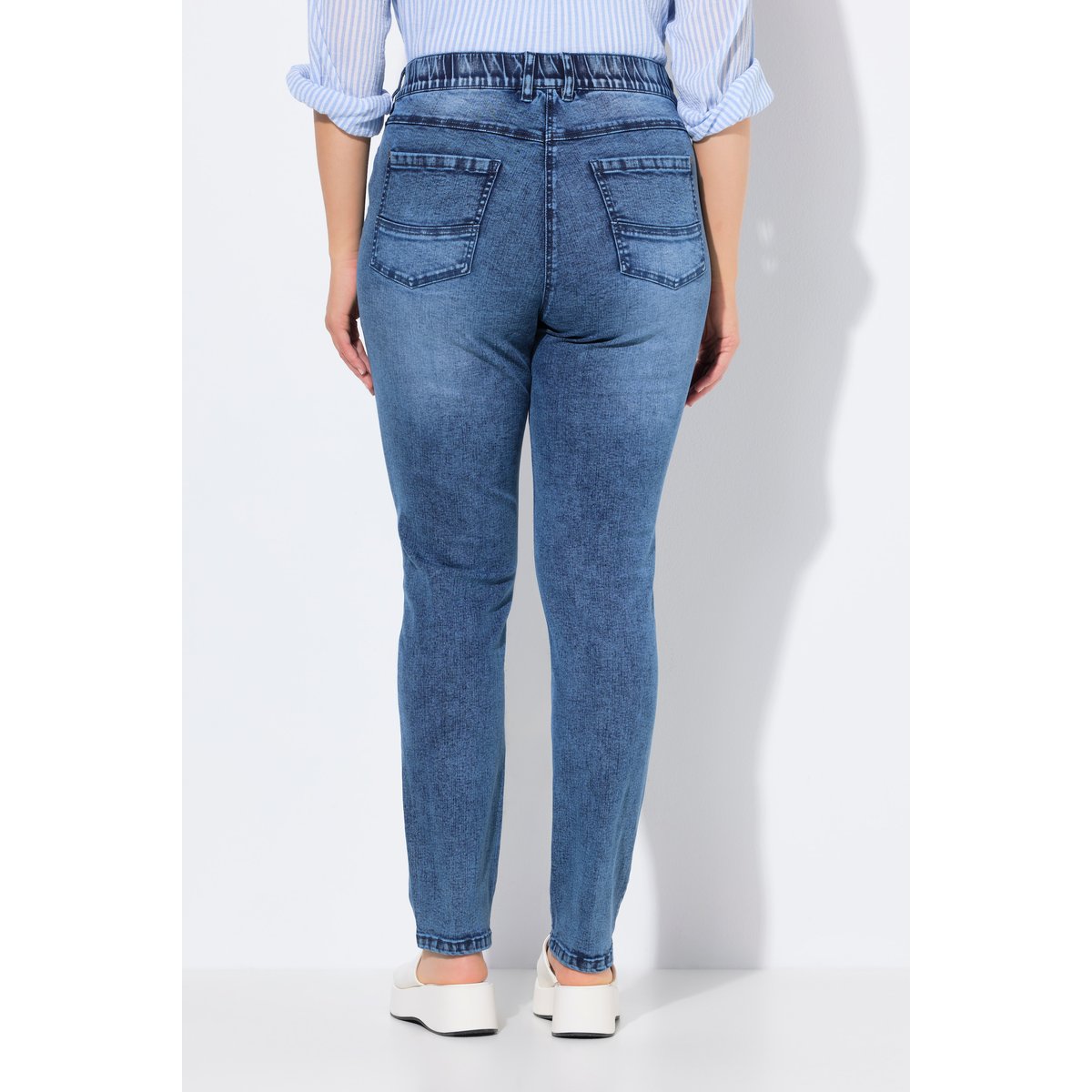 Jean Sarah en polyester recyclé bleu jean, ULLA POPKEN