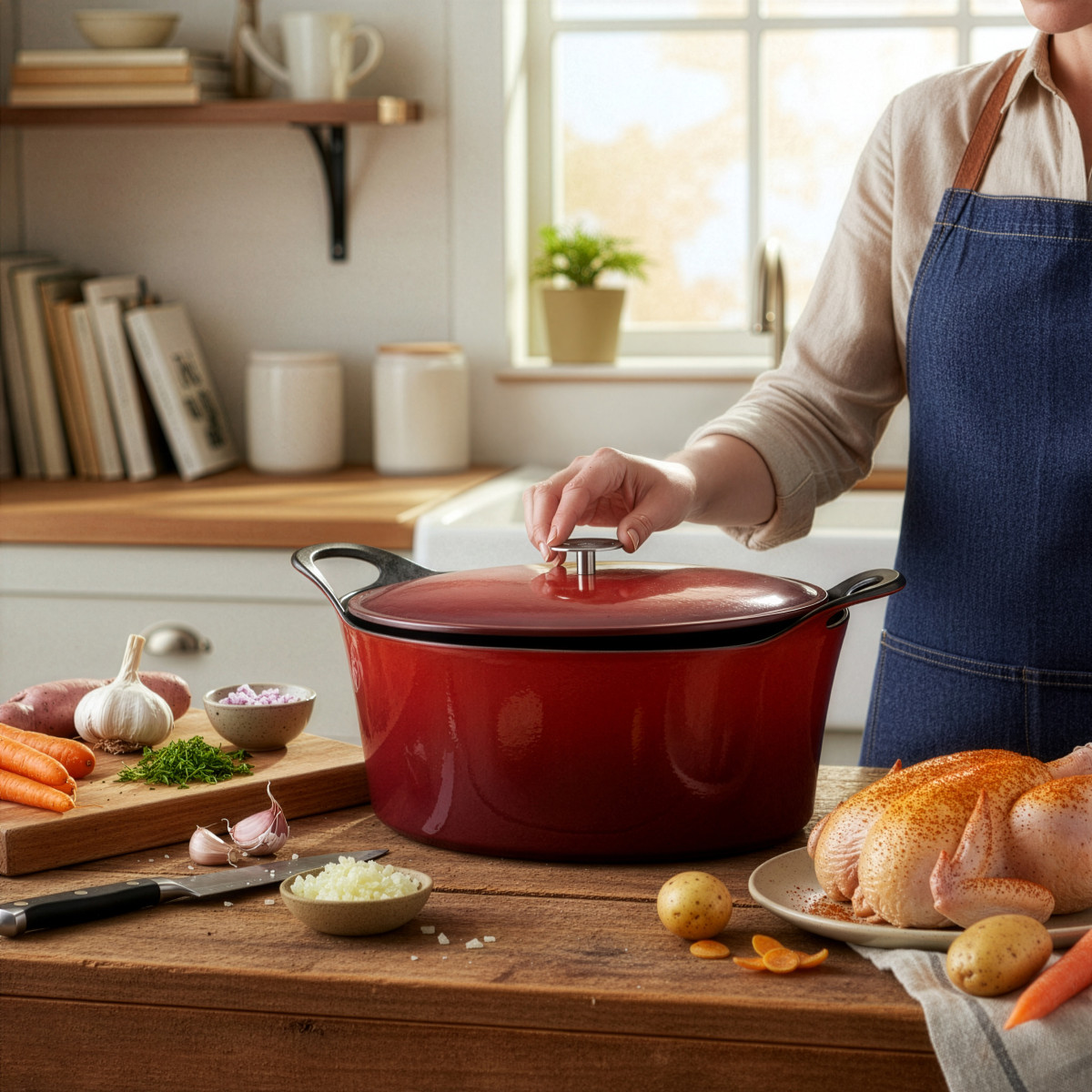 Cocotte Ovale 35cm - VOLCAN rouge, CUISINOX