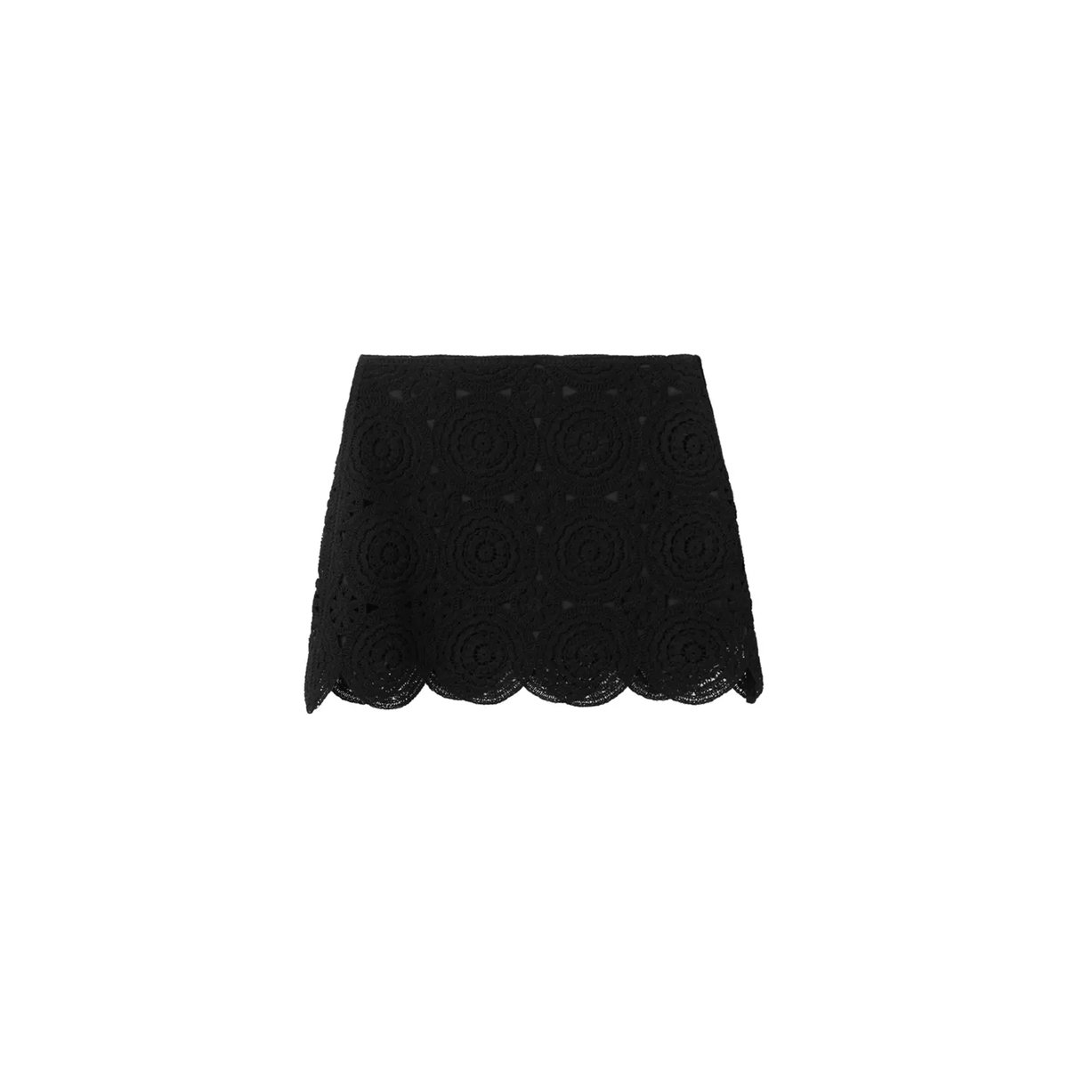 Minijupe crochet noir, MANGO