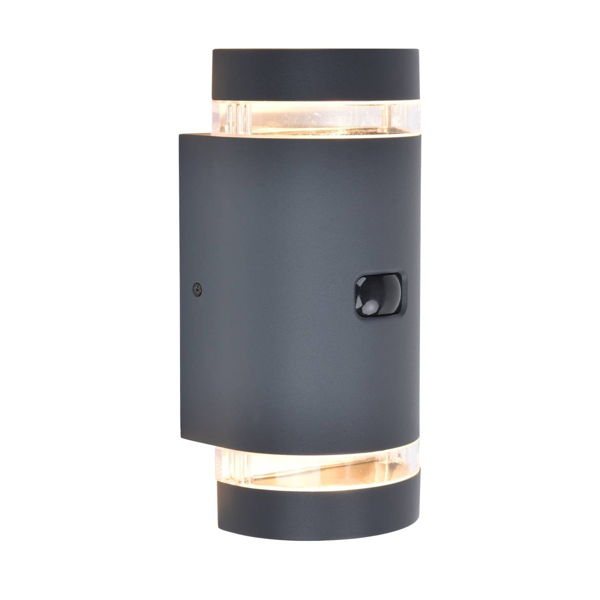 Applique murale d'extérieur sur secteur FOCUS SENSOR avec détecteur de mouvement aluminium gris éclairage culot GU10 bidirectionnelle H23,9cm dark grey, LUMISKY