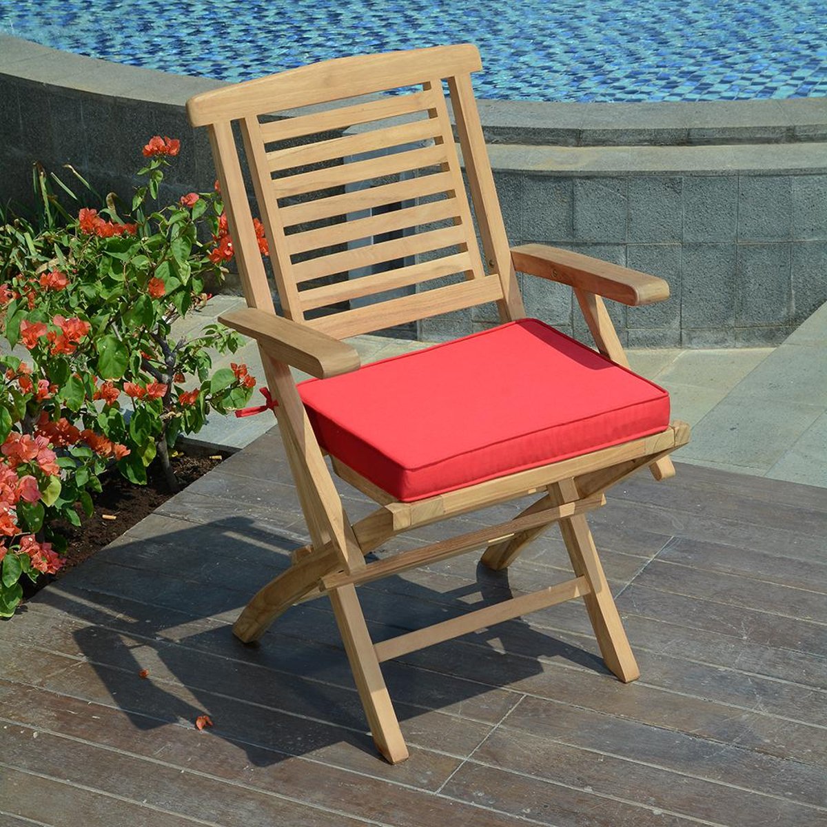 Fauteuils de jardin pliantes en teck massif (lot de 2) - BARBADE naturel, TECK ATTITUDE