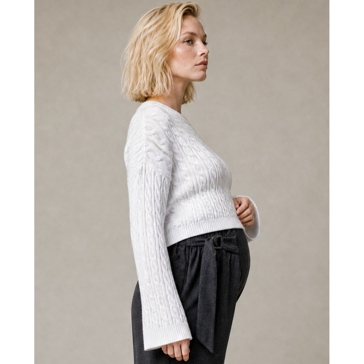 Pull d'allaitement Abby ivoire, CACHE COEUR