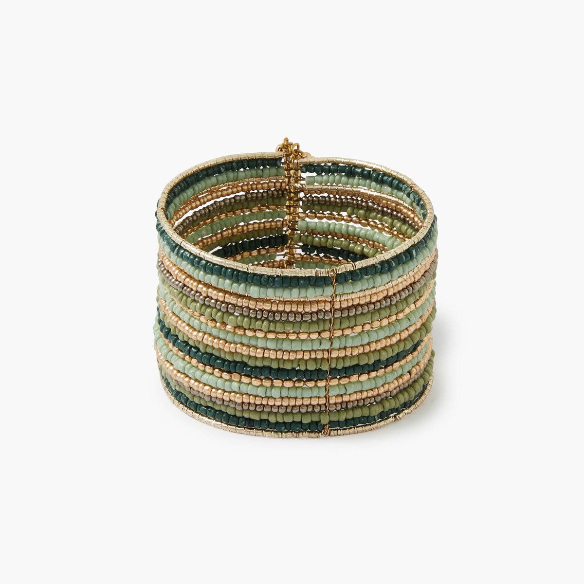 Manchette perles de rocaille vertes vert, BALABOOSTE