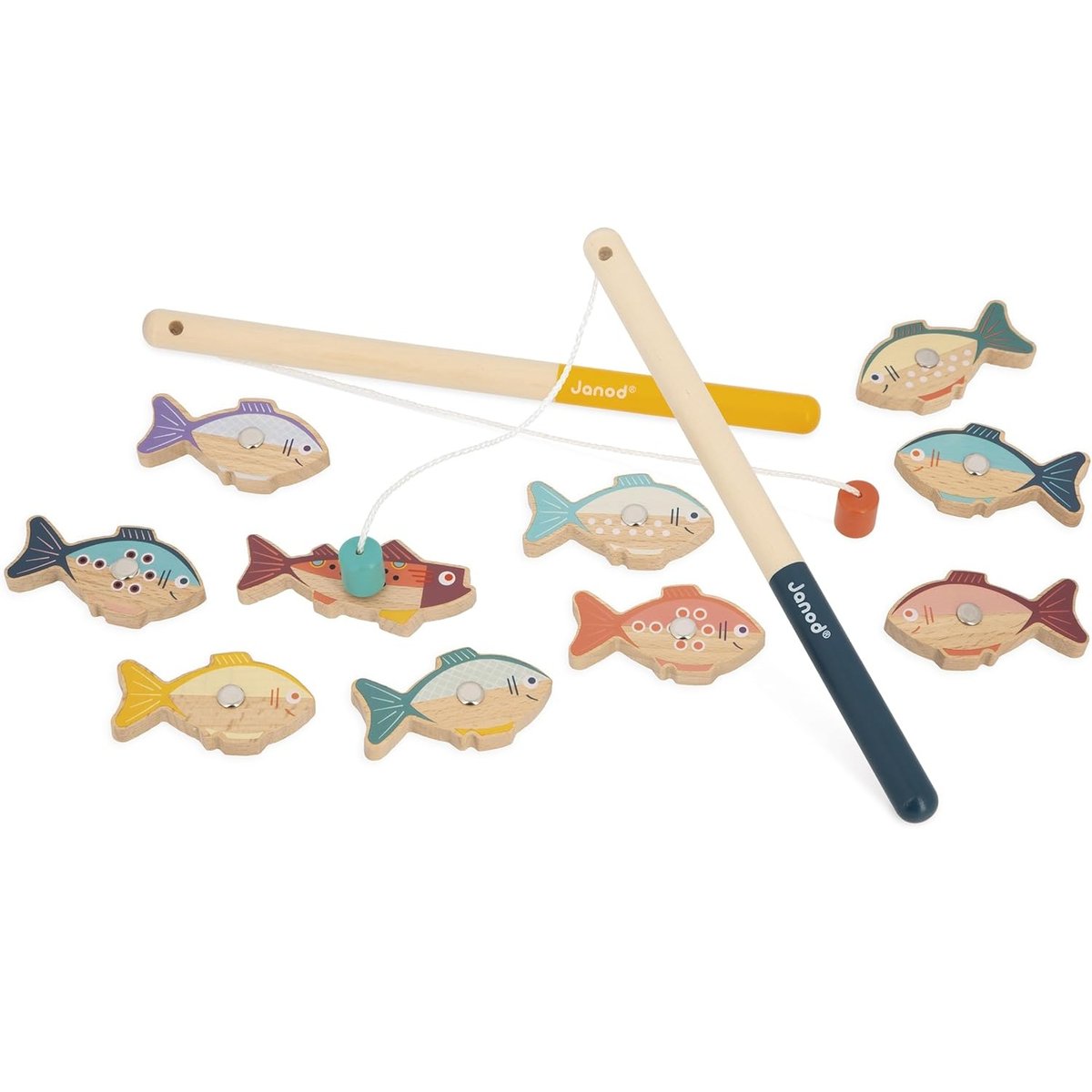 Jeu De Pêche À La Ligne En Bois beige, JANOD
