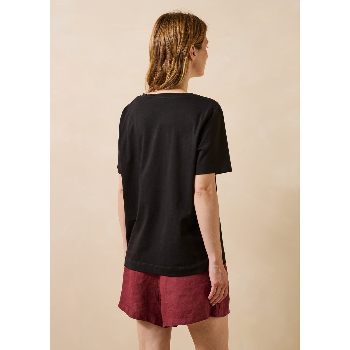 T-shirt oversize manches courtes en coton biologique noir, LA FEE MARABOUTEE