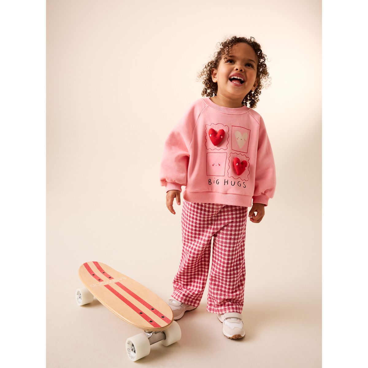 Ensemble sweat et pantalon large coeur rose, NEXT