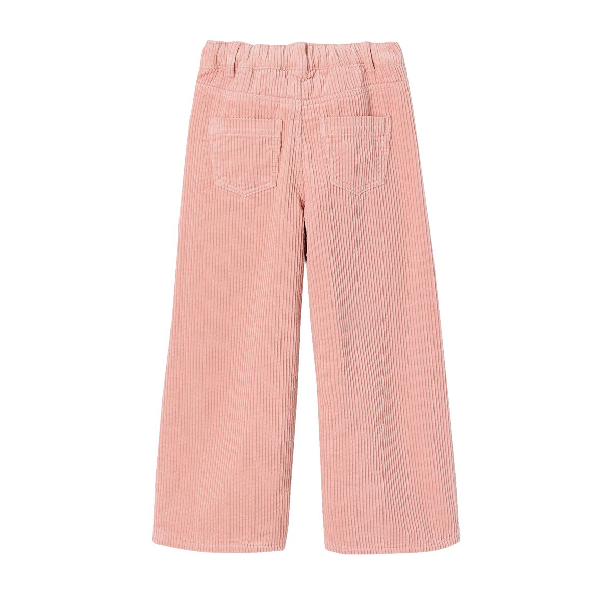 Pantalon large velours rose poudré, VERTBAUDET