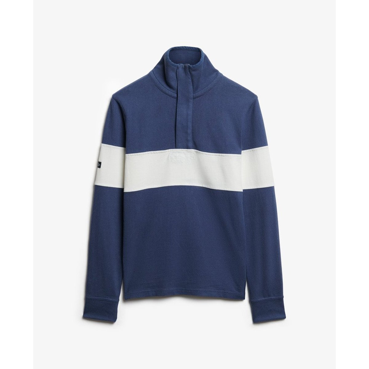Polo Rugby Classique Demi-Zip bleu marine lauren/blanc, SUPERDRY