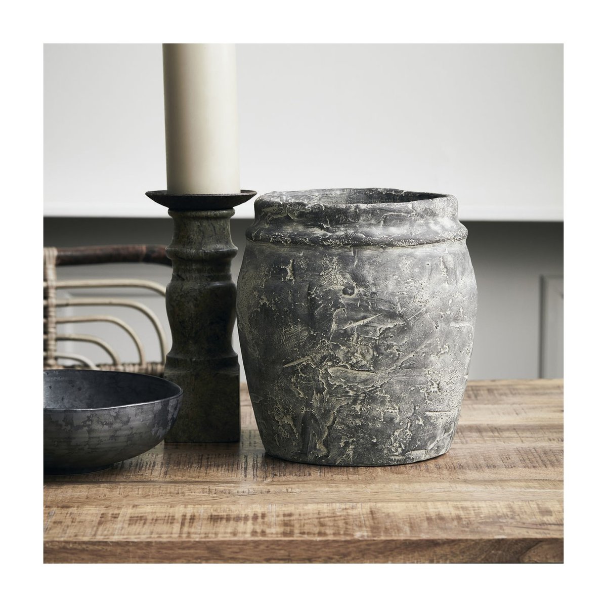 Cache-Pot Rube h 24 cm gris, HOUSE DOCTOR