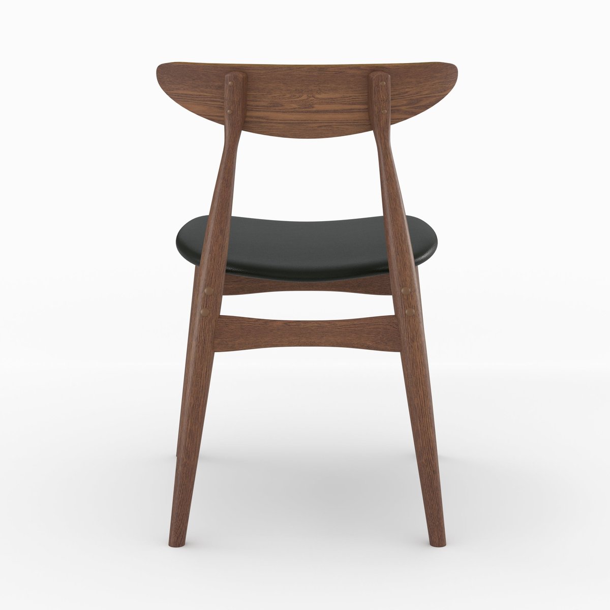 Lot de 2 chaises en cuir synthétique d'hévéa - JOSETTE noir, MAISON PAVANE