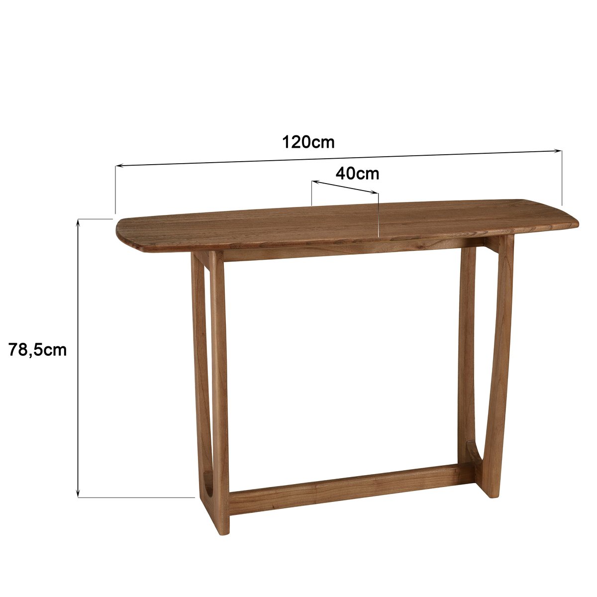 Console 120cm en bois de mindi ARCUS bois naturel, PIER IMPORT