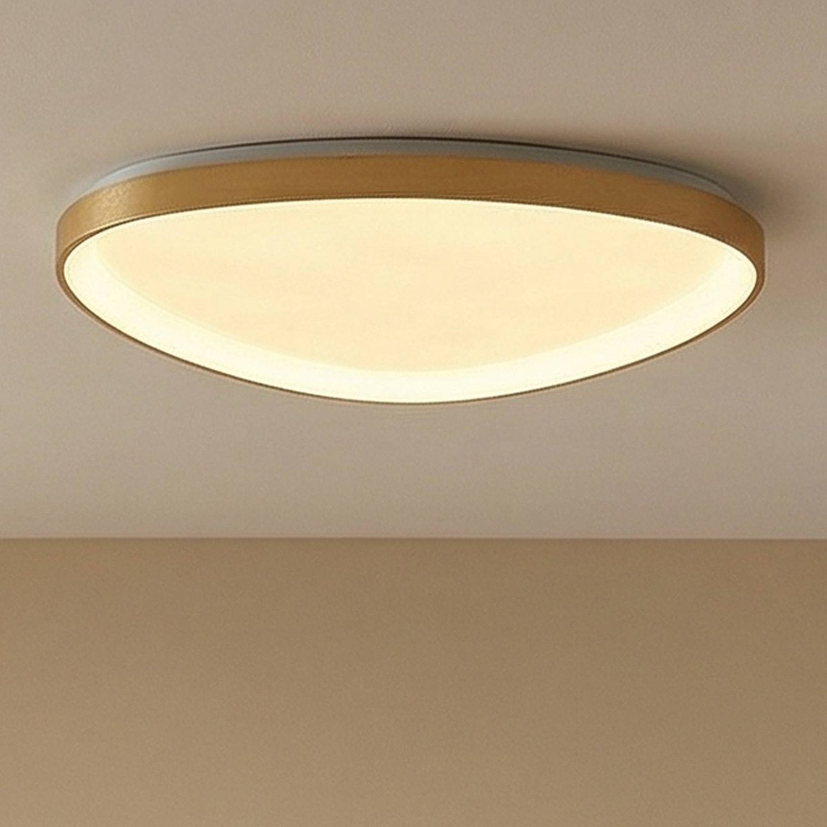 Plafonnier en aluminium moderneLED, Asken or, blanc, LUCANDE